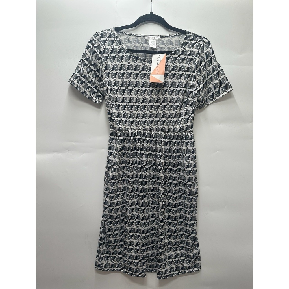Honey‎ & Lace Black White Abstract Mini Dress Size Medium